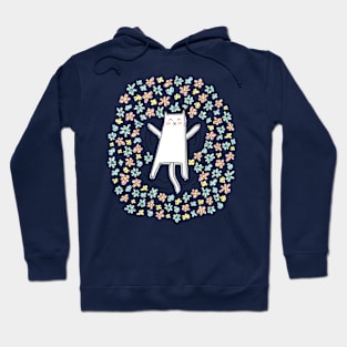 Cat Making Angel in Flowers Hoodie